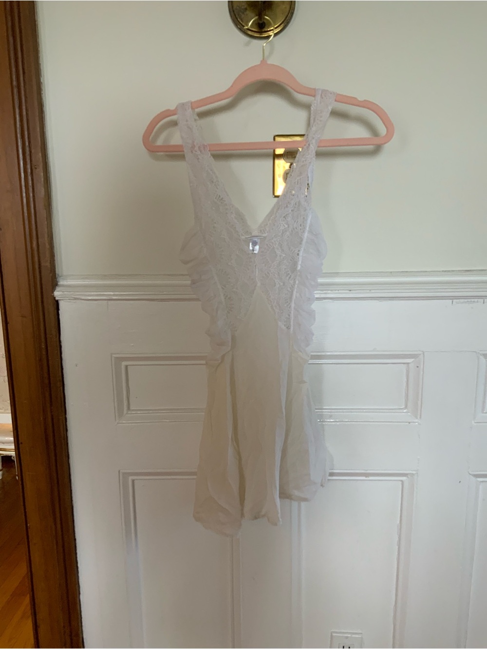 Vintage La Perla Ivory Silk Lace Ruffle Slip Dress Size 2 NWOT